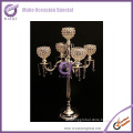 5 Heads Glass Crystal Votive Candle Holder & Candelabra for Tealights and Taper Candles